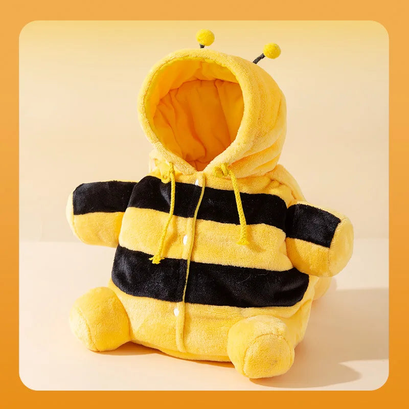 Autumn and Winter Shoulder Bag for Pets cute cartoon bear design with flannel for warmth