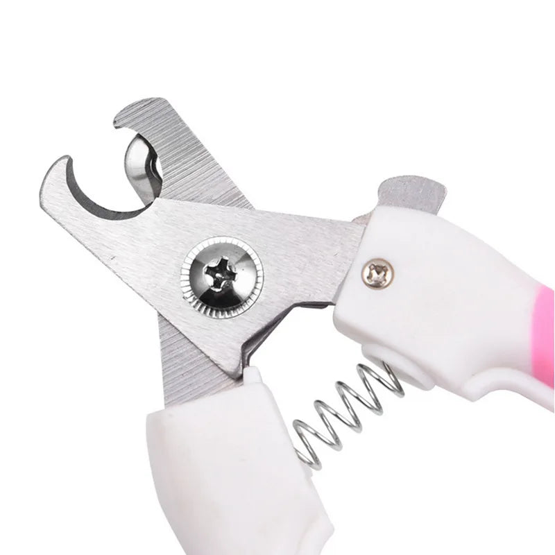 Pet nail clippers with stainless steel blades for cats, dogs, and small animals