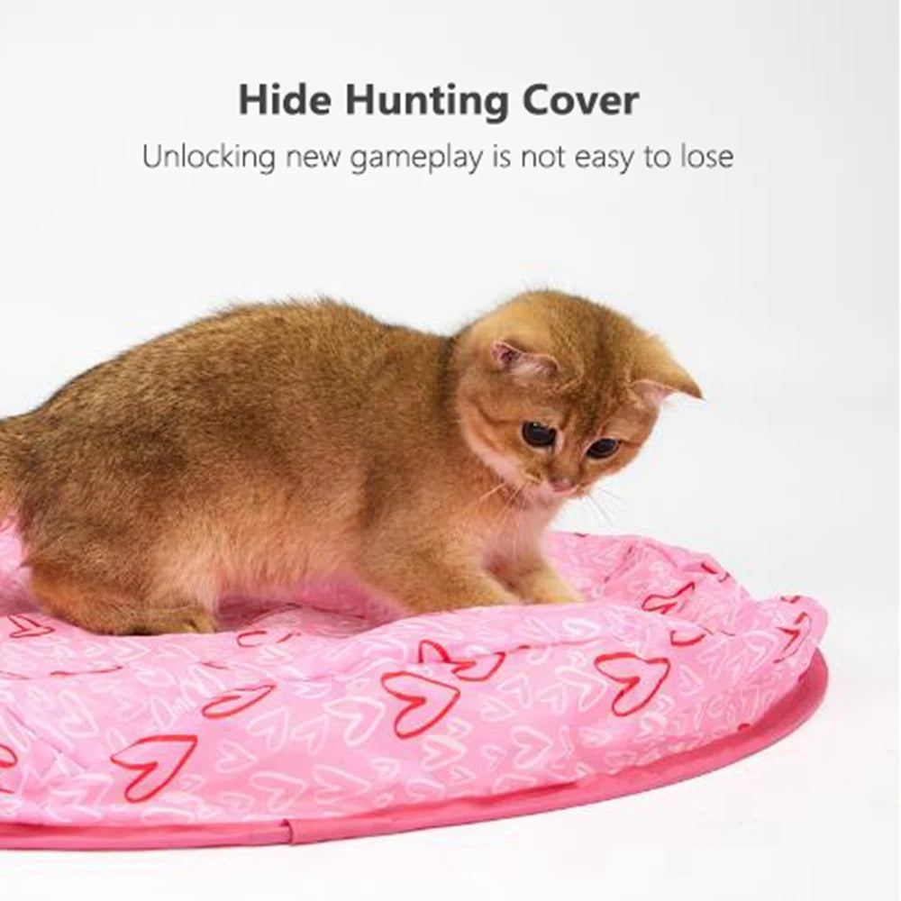 Automatic electric cat toy with hidden moving ball for indoor cats