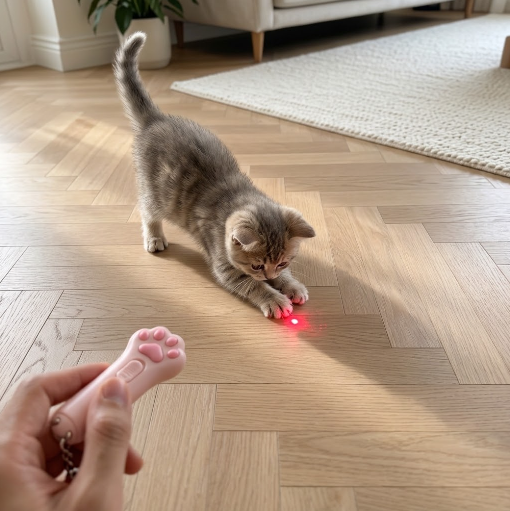 Puff & Purr™ Pastel Paw Rechargeable Laser Chaser
